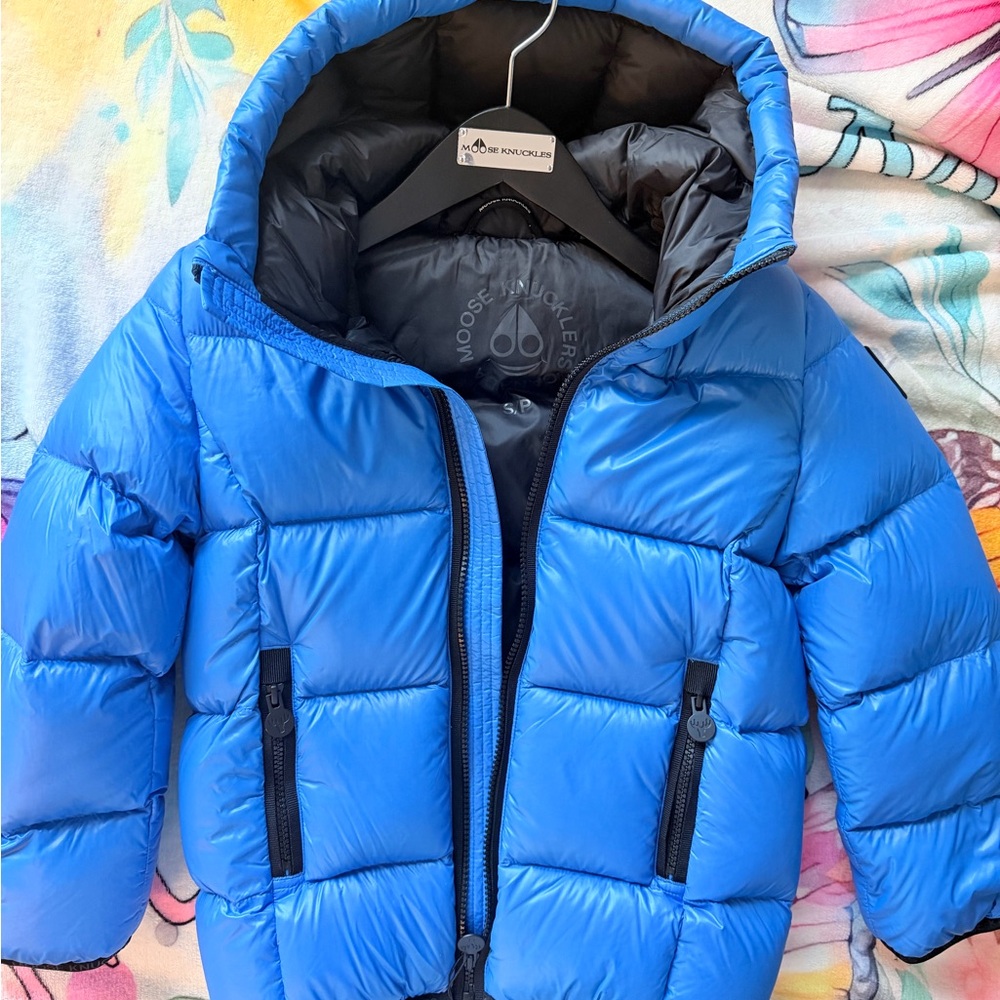 Moncler Black and Blue Puffer Jacket unisex